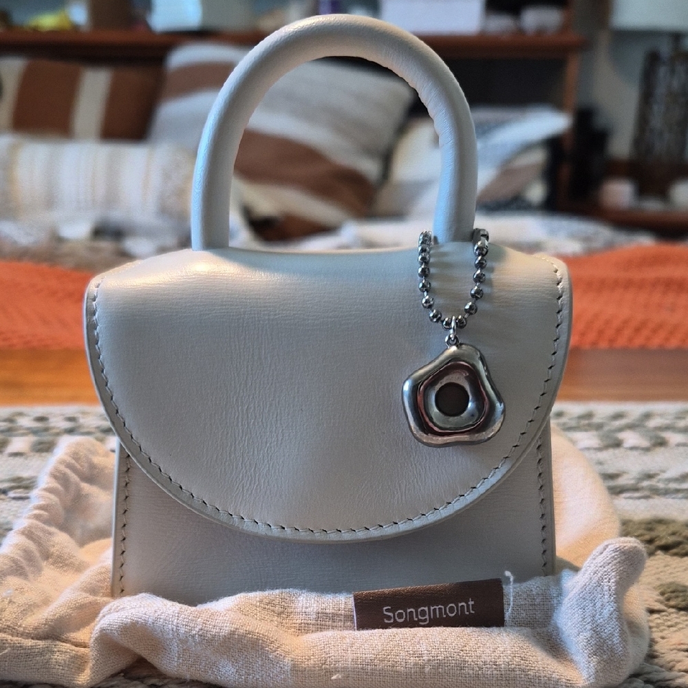 Songmont Cream Mini Bag with Silver Charm